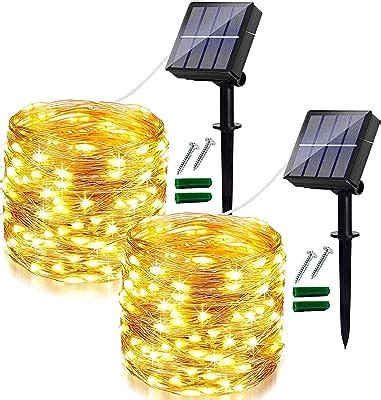 Solar String Lights, 2 Pack 55Ft 150 LED Solar .